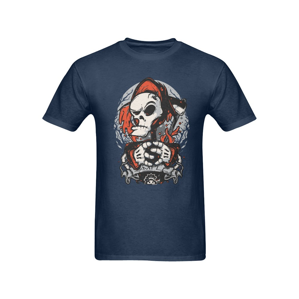 Men's Drip Skull Streetwear Classic Fit T-shirt