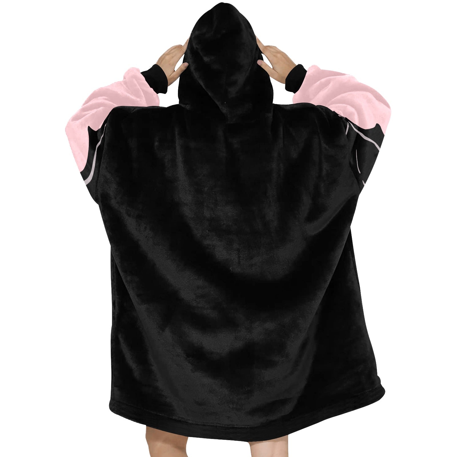 Women's Pink Heart Solid Blanket Hoodie