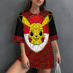 Women's Pikachu Pokemon Anime Oversized T-shirt