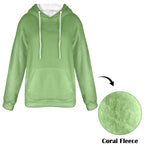 Women's Asparagus Solid Flannel Hoodie