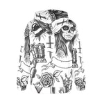 Women's Punk Abstract Flannel Hoodie