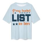 Women's My Bucket List Typography Oversized T-shirt