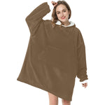 Women's Pastel Brown Solid Blanket Hoodie