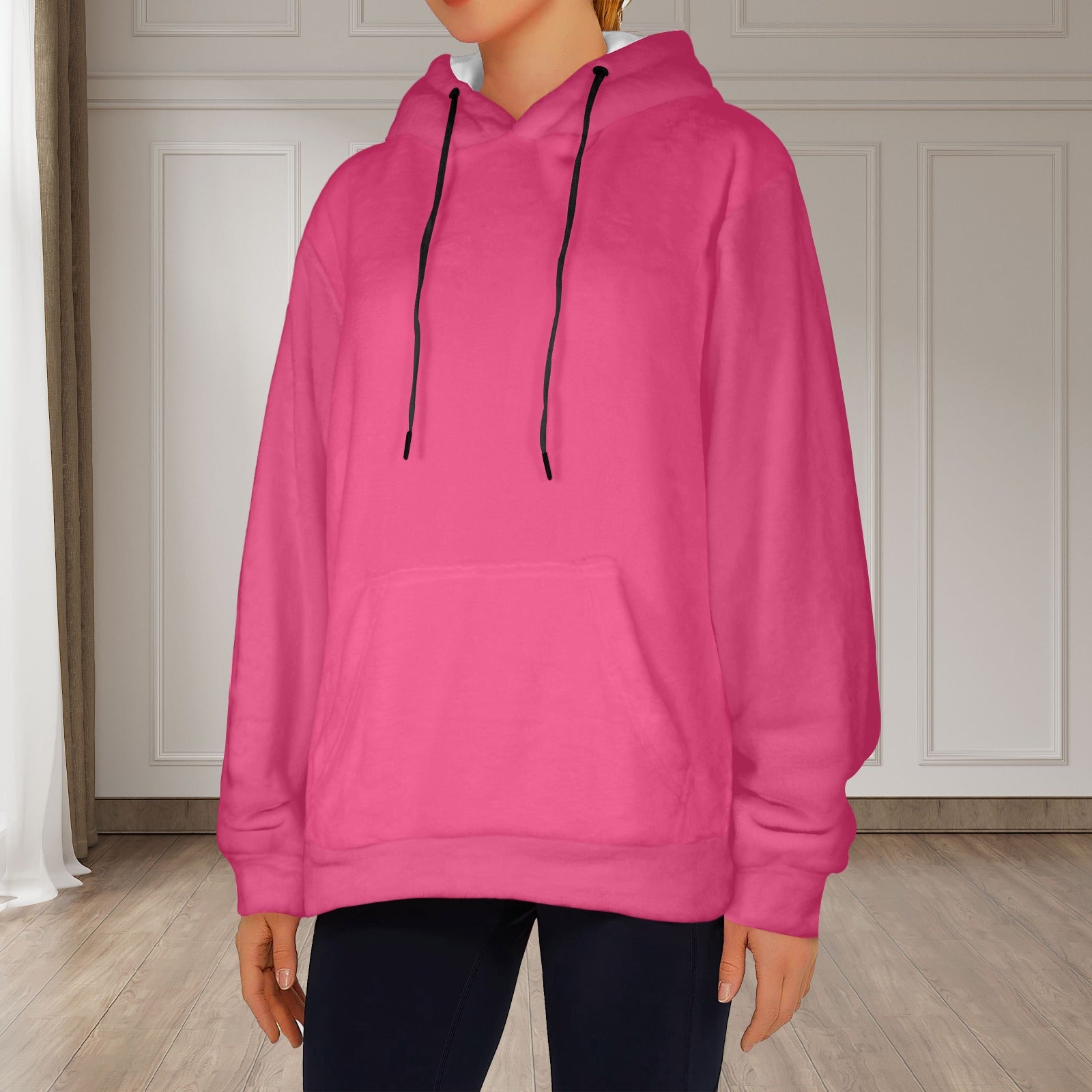 Women's Dogwood Rose Solid Flannel Hoodie