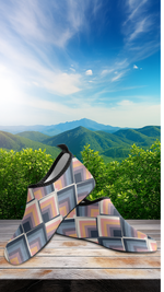 Women's Blue-Pink Scales Geometrical Print Barefoot Canvas Shoes