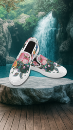 Women's Frida Kahlo Floral Print Canvas Slip-on Shoes