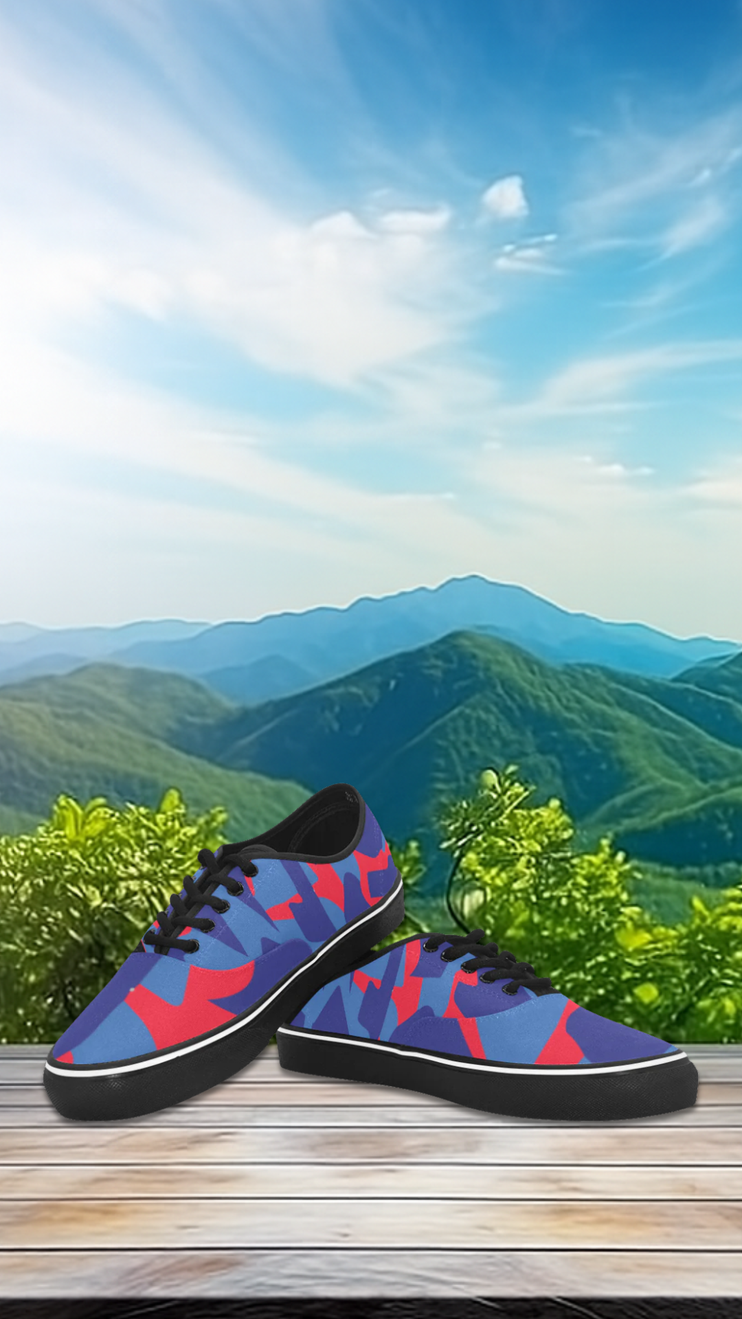 Men's Camouflage Maze Print Canvas Low Top Shoes