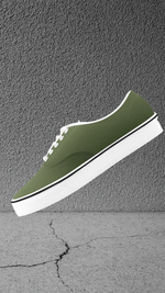 Women's Olive Gradient Print Low Top Canvas Shoes