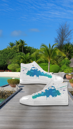 Women's Paint Splatter Print Canvas High Top Shoes
