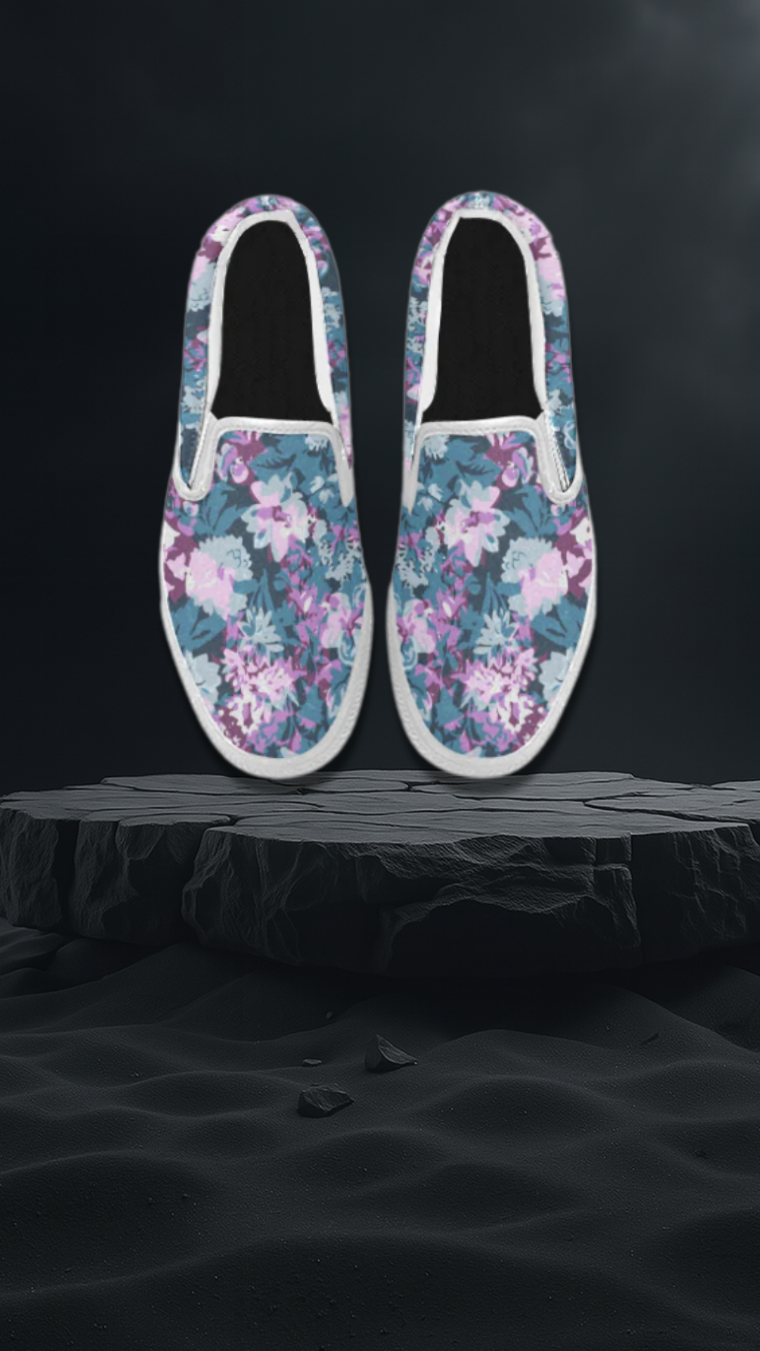 Women's Blossom Floral Print Canvas Slip-on Shoes