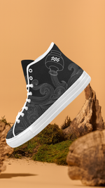 Men's Aquarius Water Bearer Print Canvas High Top Shoes