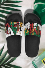 Men's Christmas Doodle Print Sliders Sandal