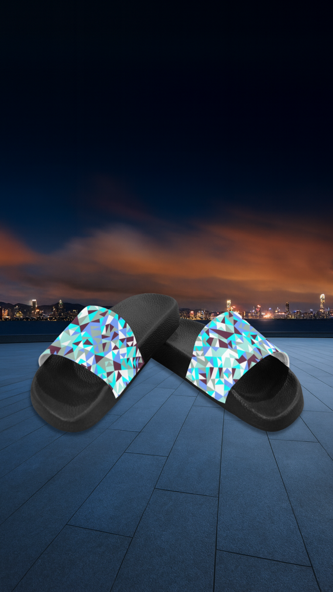 Women's Crystal Shard Abstract Slider Sandals