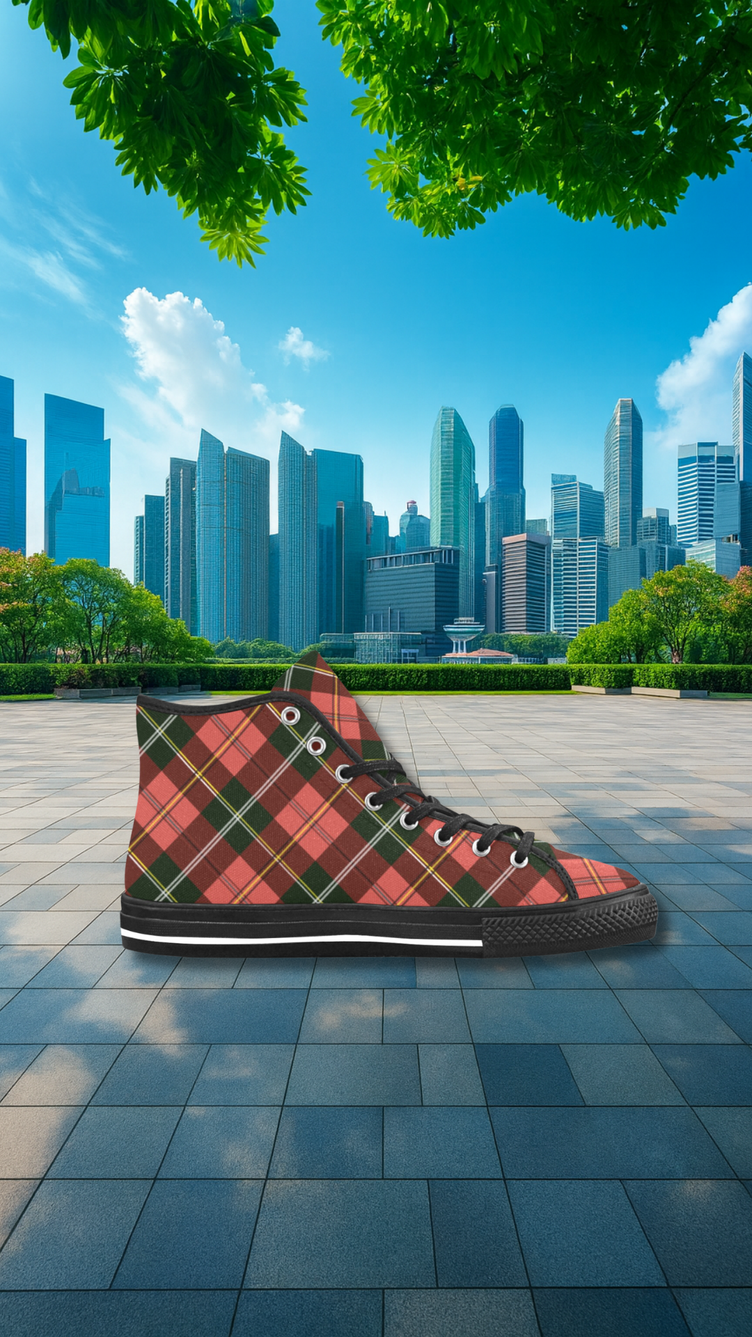 Women's Tartan Blaze Abstract High Top Shoes
