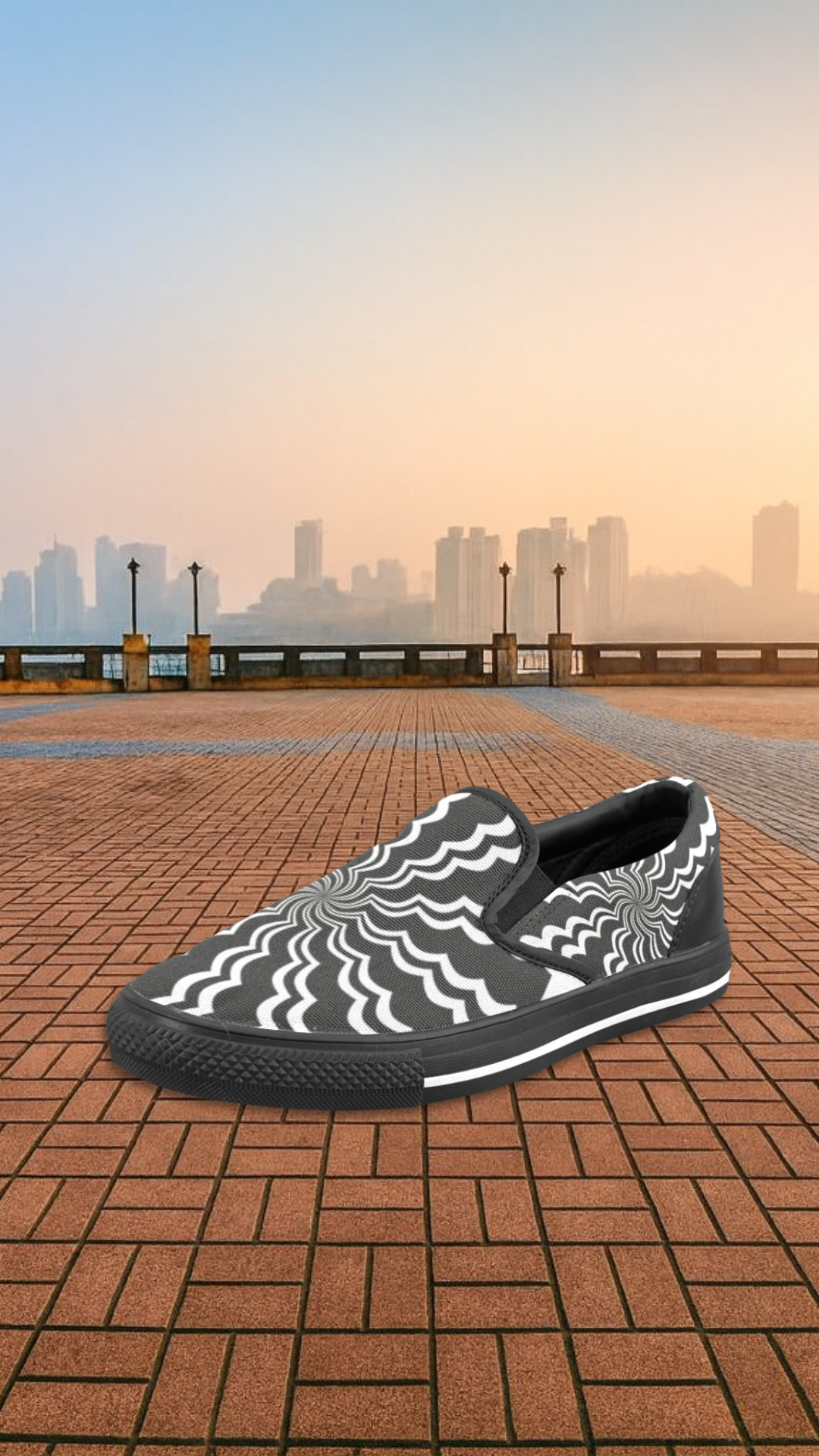 Men's Swirling Vortex Abstract Slip-on Shoes