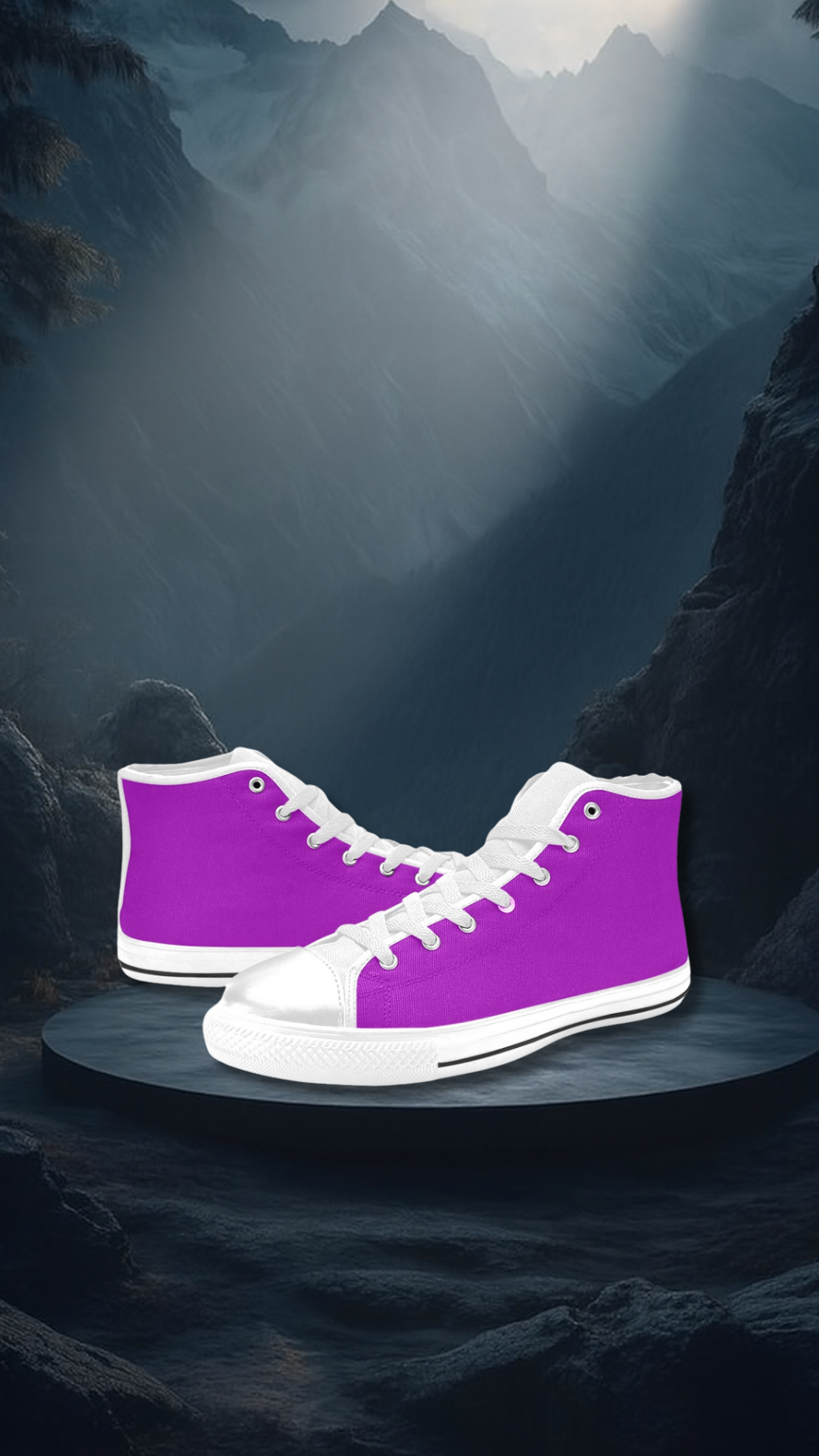 Women's Dark Orchid Solid High Top Shoes