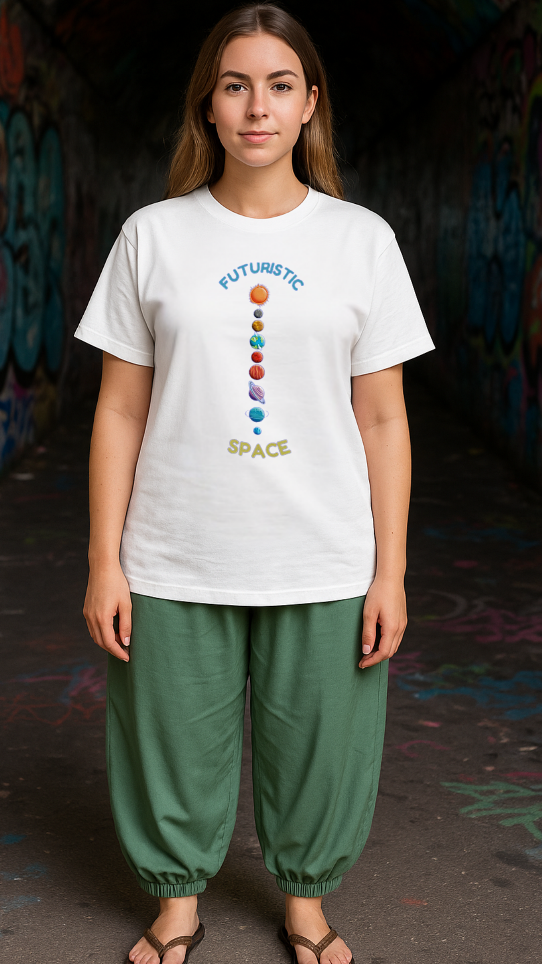 Women's Futuristic Space Acid & Punk Classic Fit T-shirt