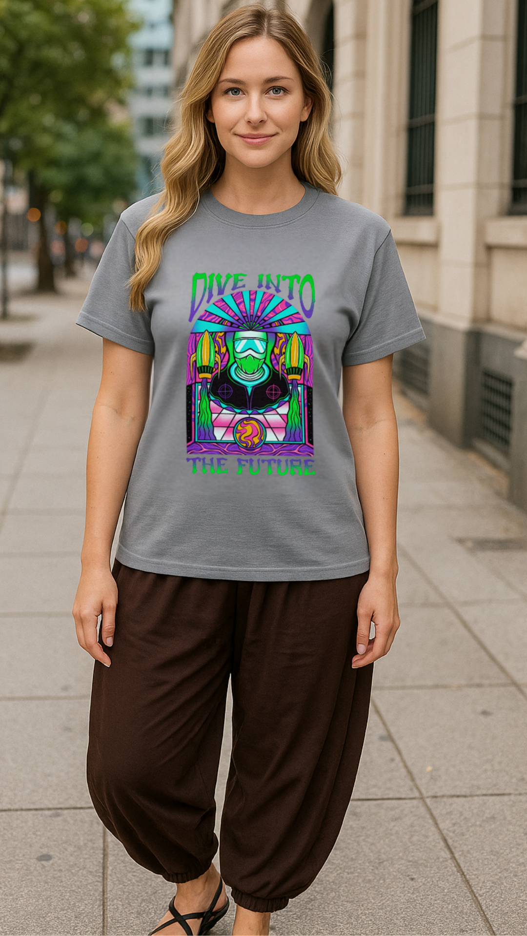 Women's Dive Into The Future Acid & Punk Classic Fit T-shirt