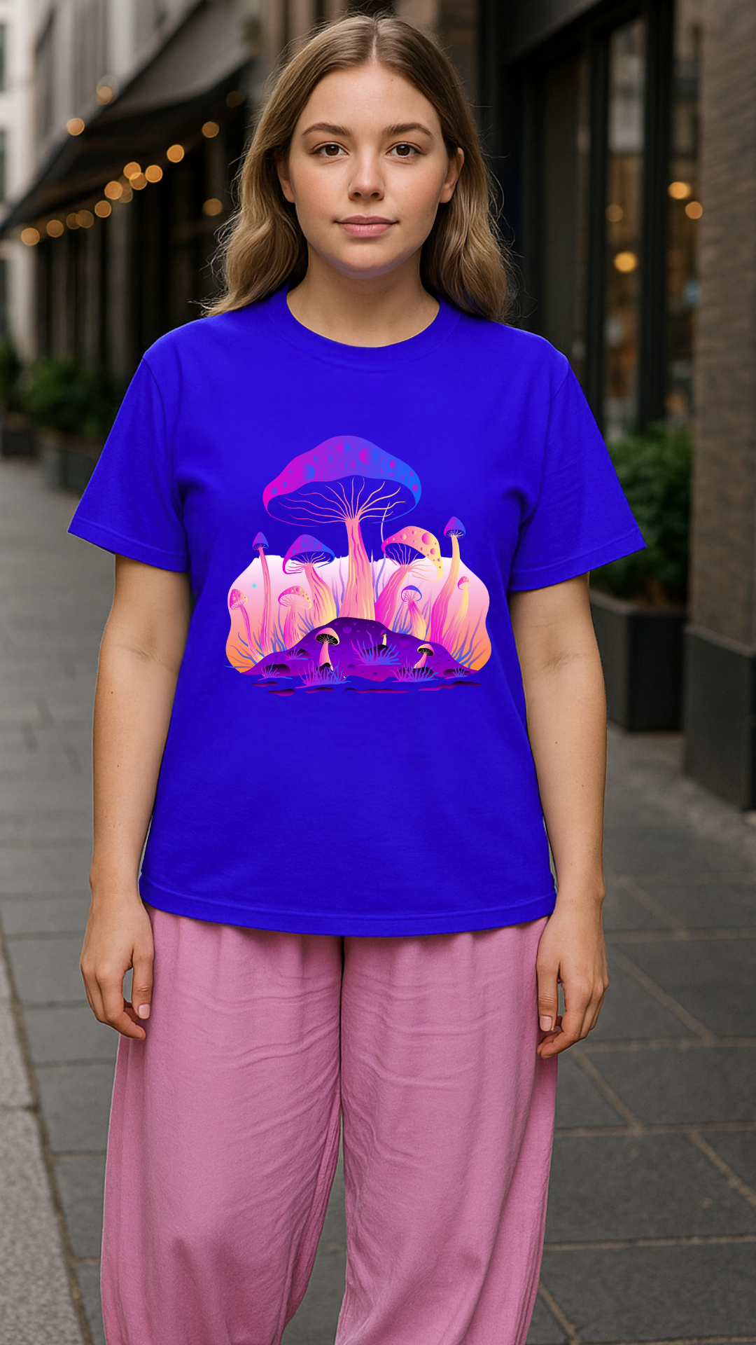 Women's Giant Mushroom Acid & Punk Classic Fit T-shirt