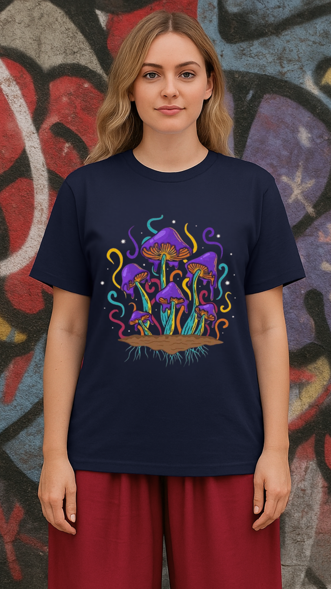 Women's Melting Mushroom Acid & Punk Classic Fit T-shirt