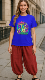 Women's Funky Mushroom Colony Acid & Punk Classic Fit T-shirt