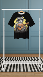 Men's Chilling Raccoon Abstract Oversized T-shirt