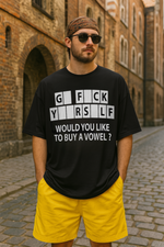 Men's Go Fuck Yourself Typography Oversized T-shirt