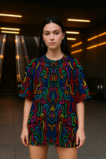 Women's Psychedelic Colors Acid & Punk Oversized T-shirt