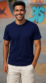Men's Oxford Blue Solid Classic T-shirt