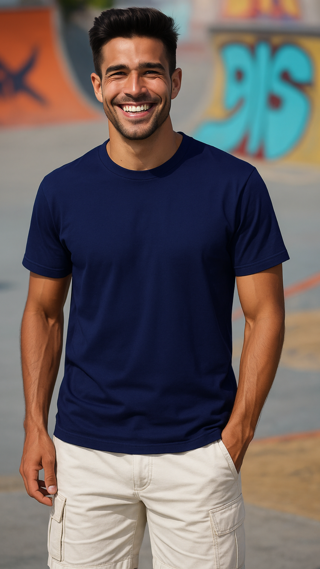 Men's Oxford Blue Solid Classic T-shirt