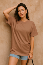 Women's Beaver Solid Oversized T-shirt