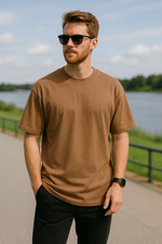 Men's Beaver Solid Oversized T-shirt
