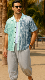 Men's Ocean Tie-Dye Abstract Half Sleeve Shirt