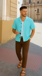 Men's Nirvana Jewel Solid Half Sleeve Shirt