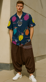 Men's Colorful Bombs Abstract Half Sleeve Shirt