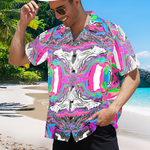 Men's Spilled Paint Abstract Half Sleeve Shirt