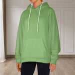 Women's Asparagus Solid Flannel Hoodie
