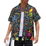 Men's Mathematical Doodle Pattern Abstract Half Sleeve Shirt
