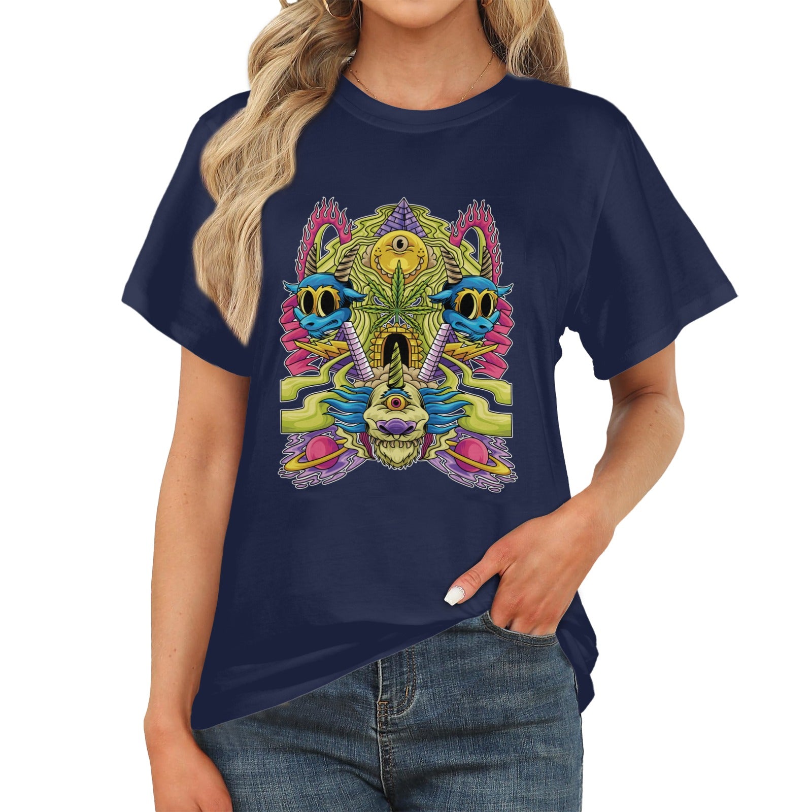 Women's Multi Monster Acid & Punk Classic Fit T-shirt