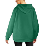 Women's Bottle Green Solid Flannel Hoodie