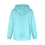 Women's Pale Blue Solid Flannel Hoodie