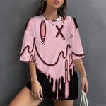Women's Trippy Melting Smiley Acid & Punk Oversized T-shirt