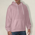 Men's Rosy Brown Solid Flannel Hoodie