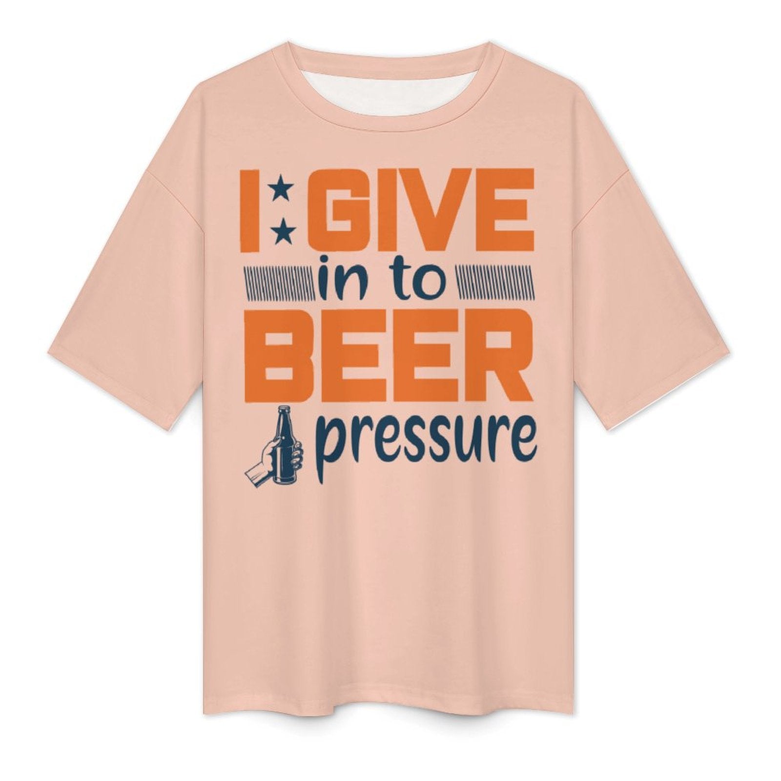 Men's Beer Pressure Typography Oversized T-shirt