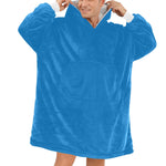Men's Ocean Blue Solid Blanket Hoodie