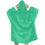 Women's Medium Spring Green Solid Blanket Hoodie