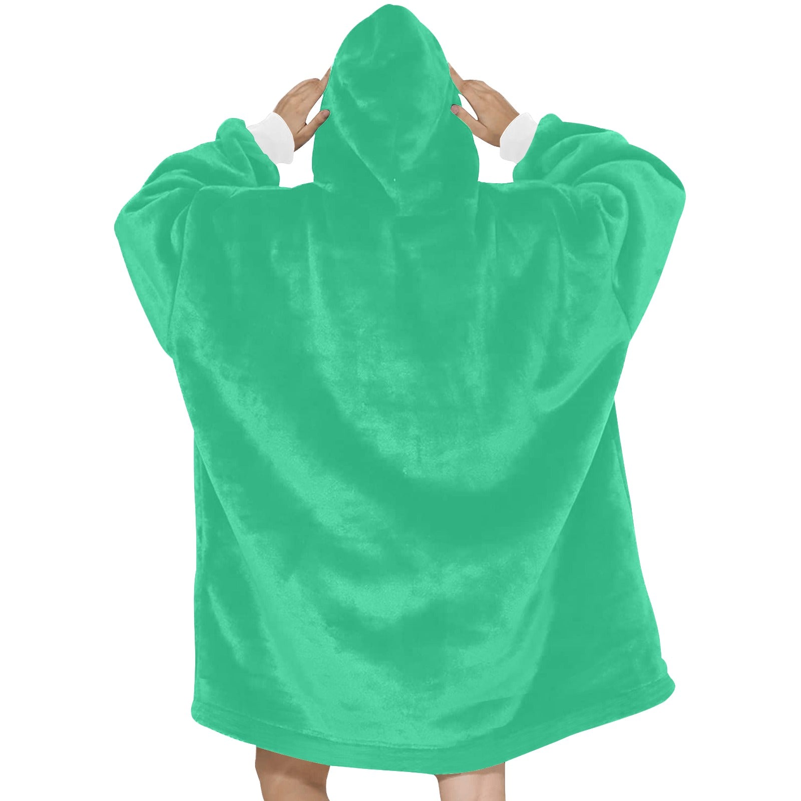 Women's Medium Spring Green Solid Blanket Hoodie