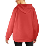 Women's Red Solid Flannel Hoodie