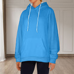 Women's Steel Blue Solid Flannel Hoodie