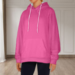 Women's Dark Pink Solid Flannel Hoodie